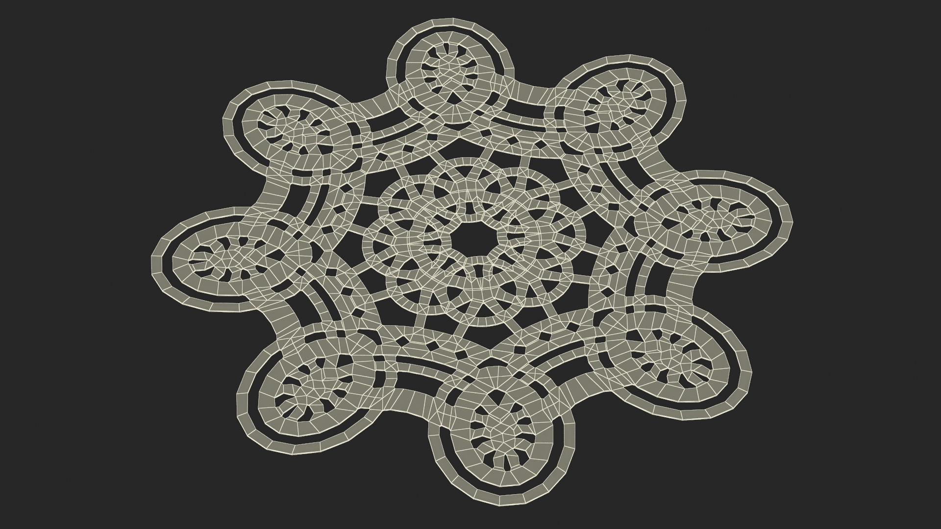 Eight Pointed Lace Paper Doilie White 3D
