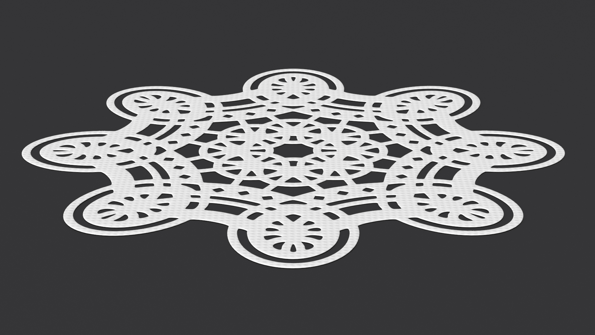 Eight Pointed Lace Paper Doilie White 3D