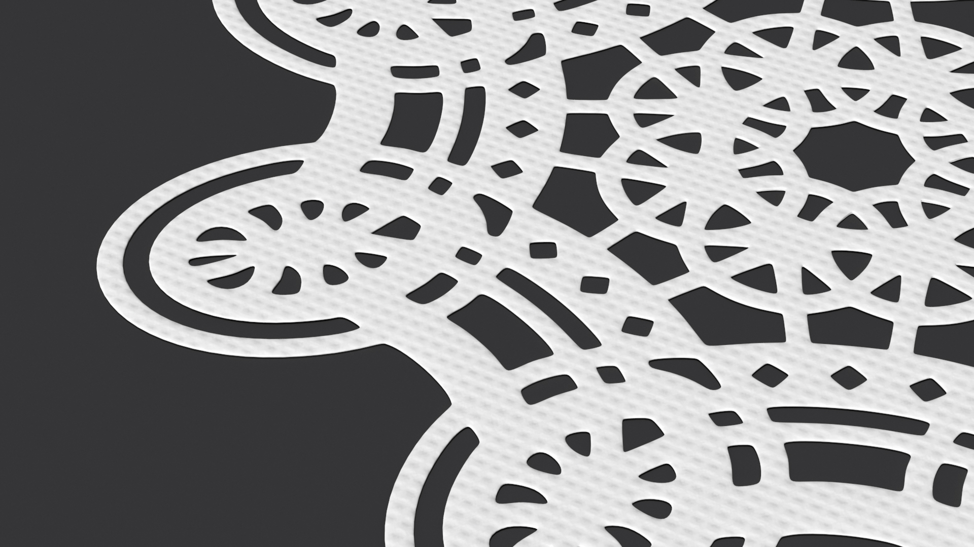 Eight Pointed Lace Paper Doilie White 3D