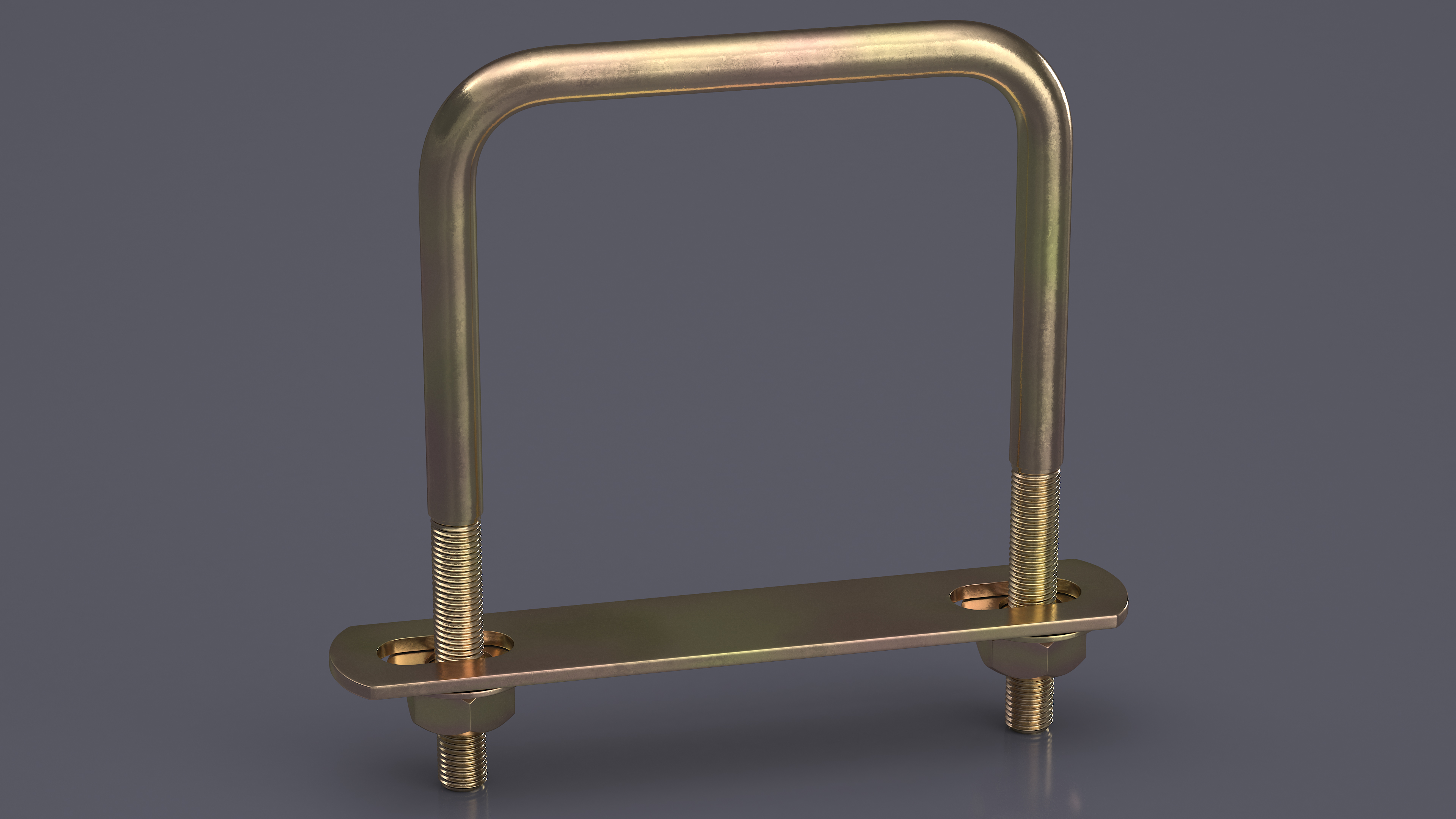 3D model Square U-shaped Bolt Brackets Boat Brass