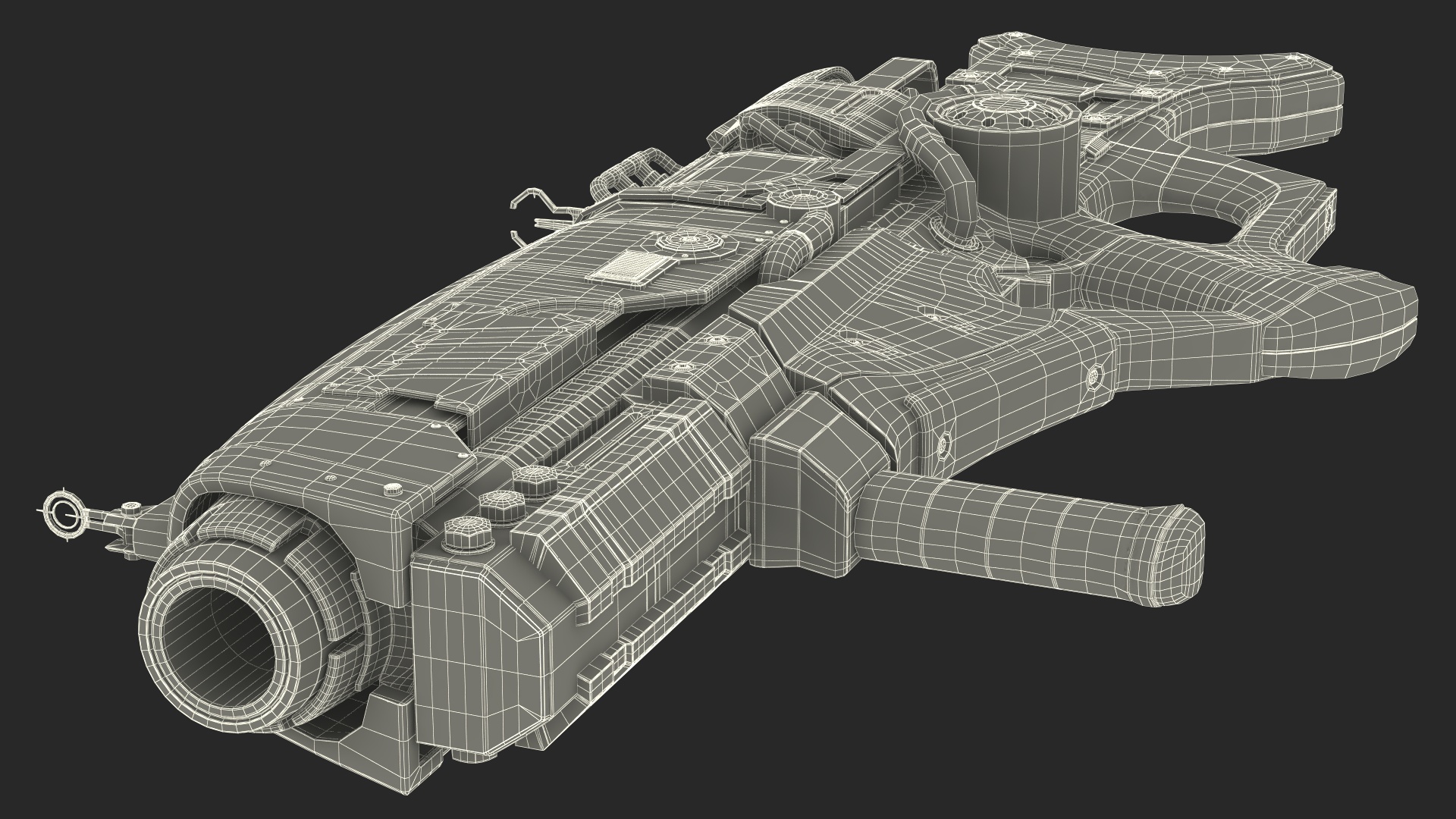 3D Futuristic Assault Rifle Red model