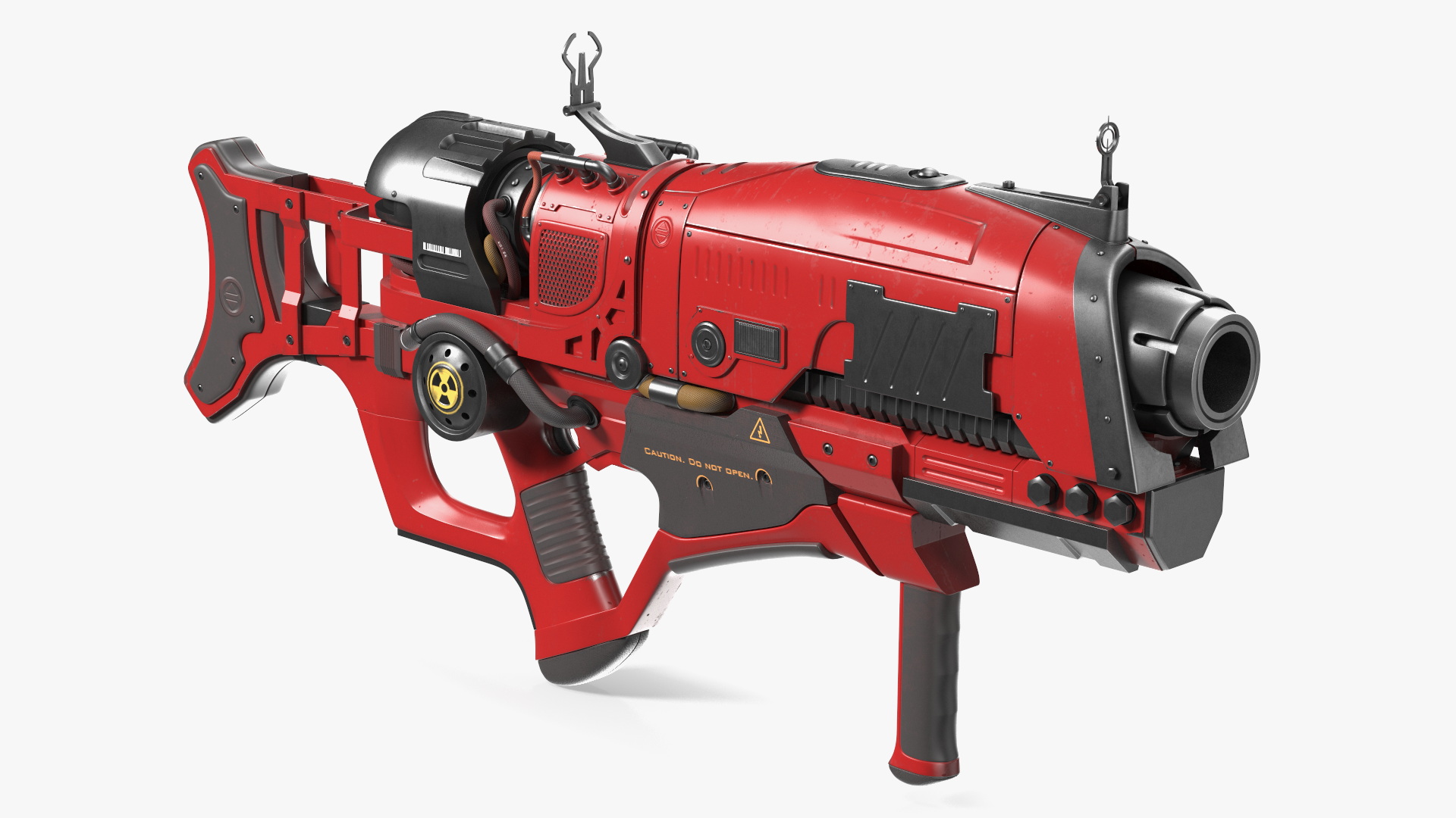 3D Futuristic Assault Rifle Red model