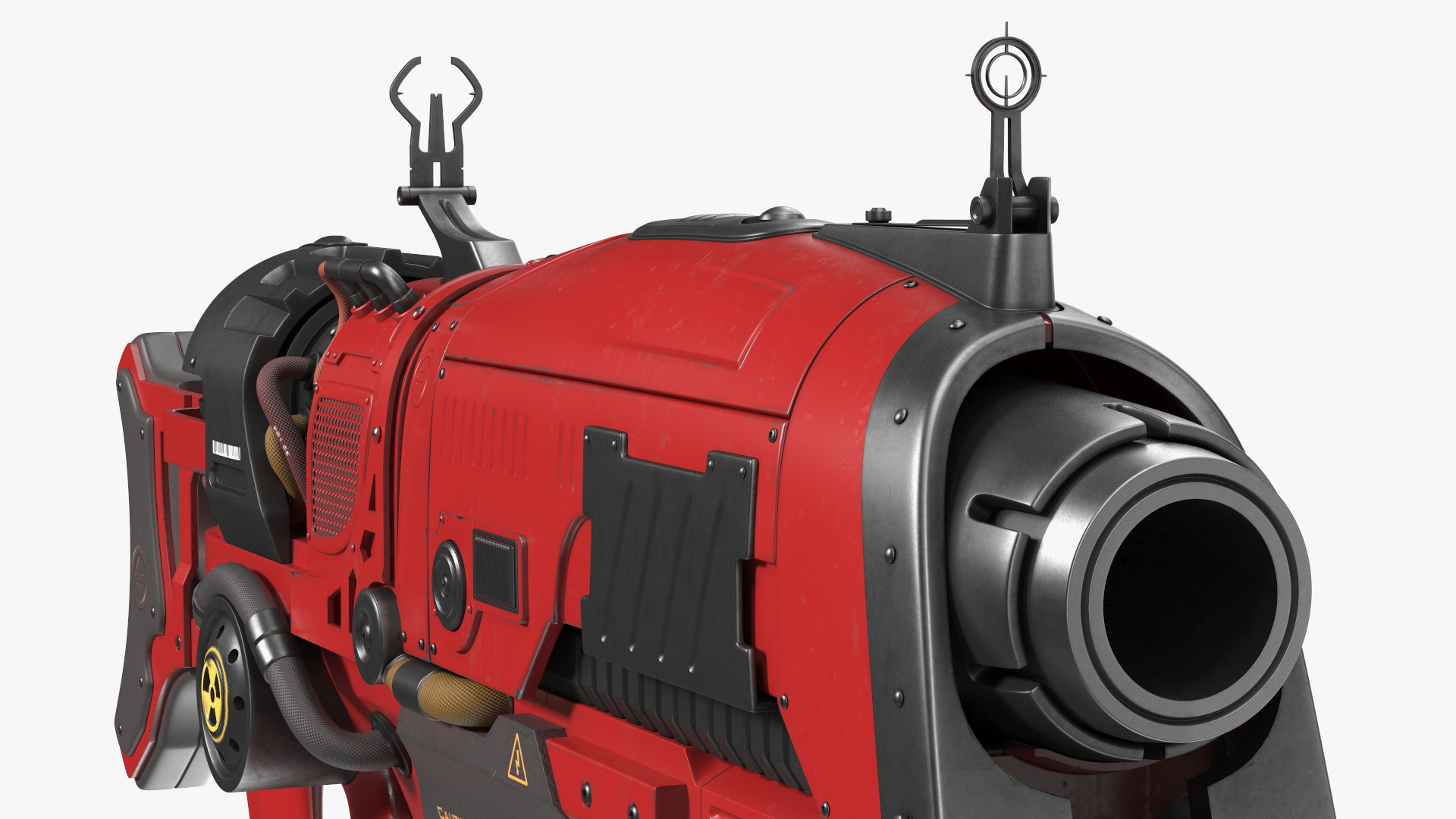 3D Futuristic Assault Rifle Red model