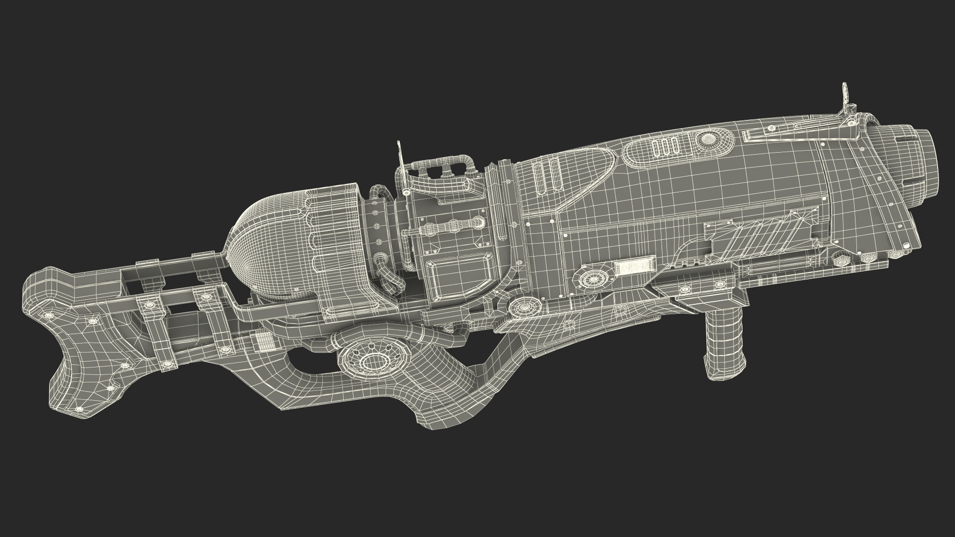 3D Futuristic Assault Rifle Red model