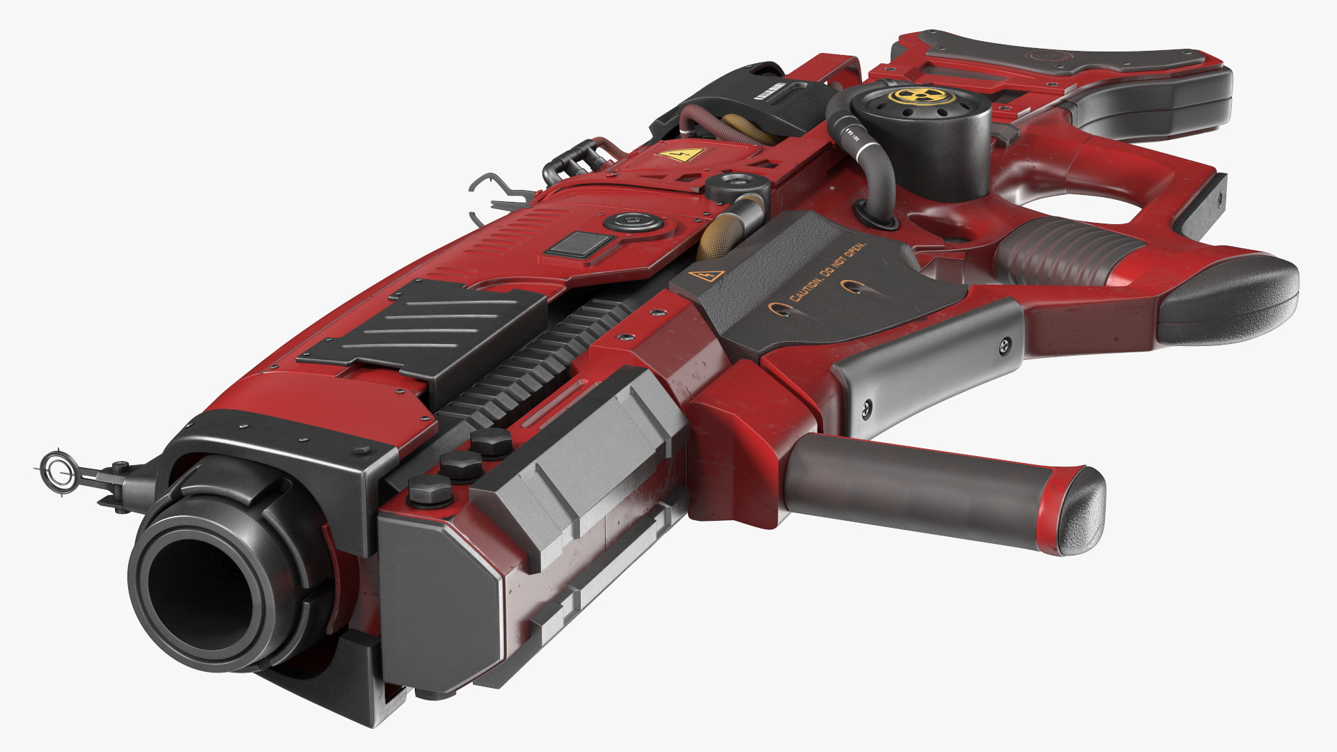 3D Futuristic Assault Rifle Red model