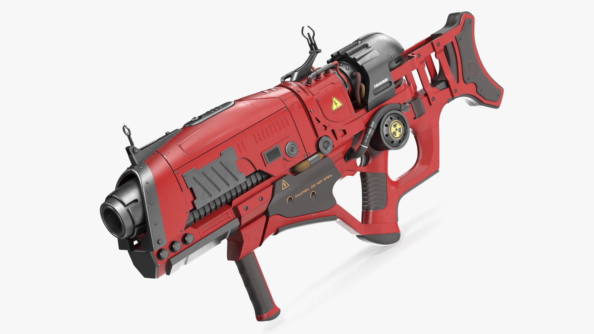 3D Futuristic Assault Rifle Red model