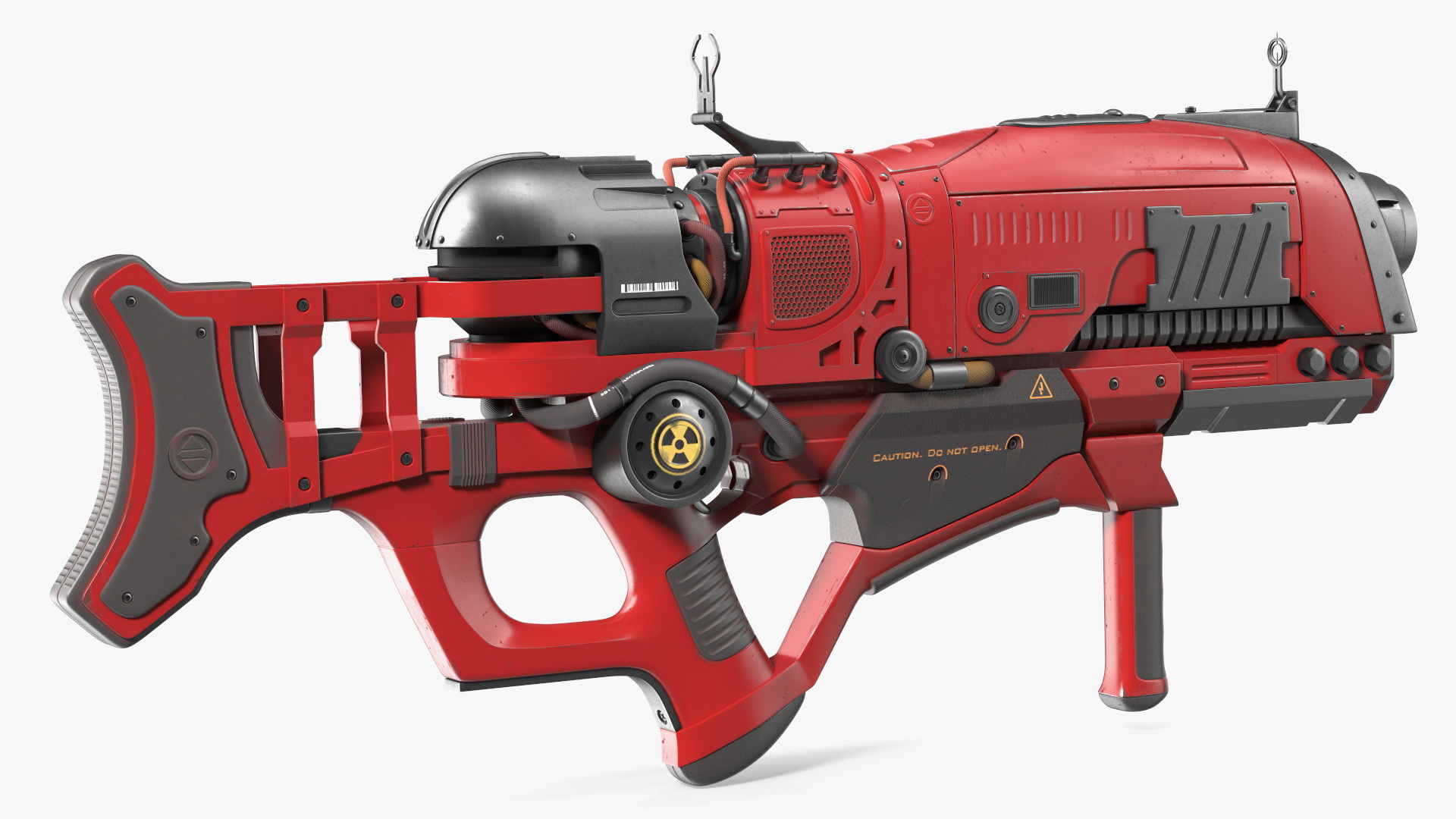 3D Futuristic Assault Rifle Red model