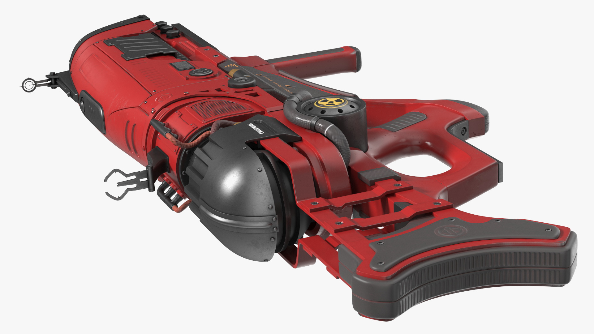 3D Futuristic Assault Rifle Red model