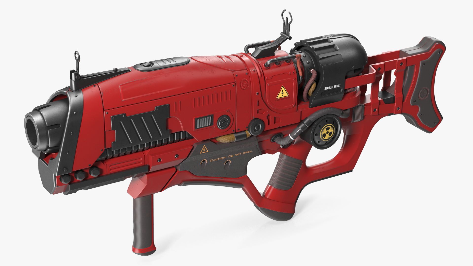 3D Futuristic Assault Rifle Red model