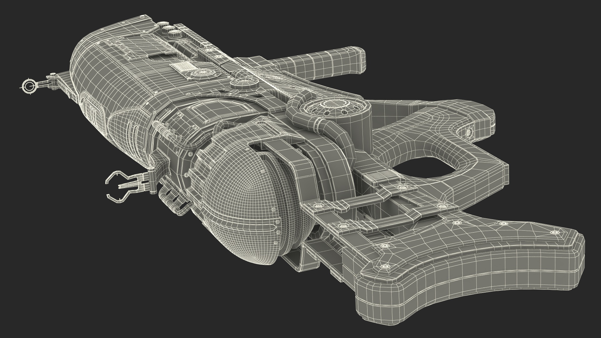 3D Futuristic Assault Rifle Red model