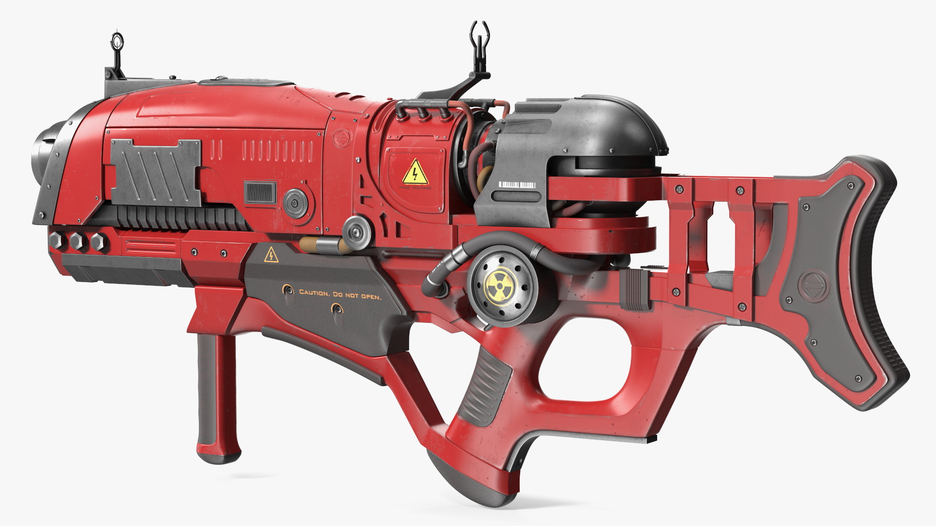 3D Futuristic Assault Rifle Red model