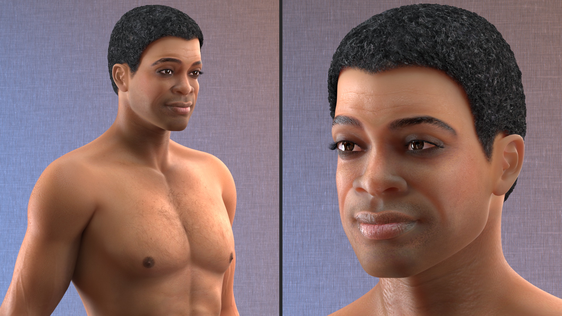 3D model Light Skin Black Man