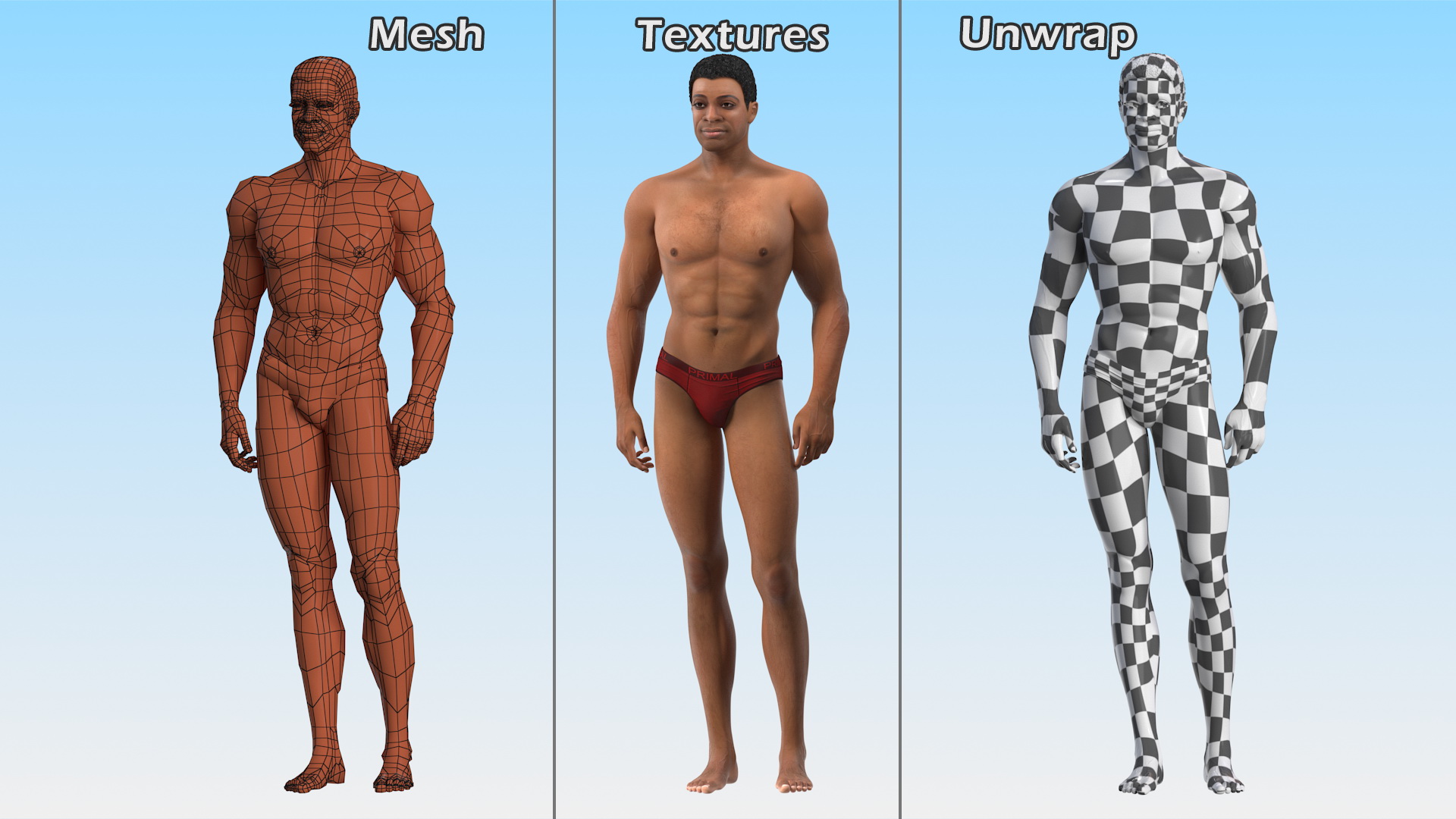 3D model Light Skin Black Man