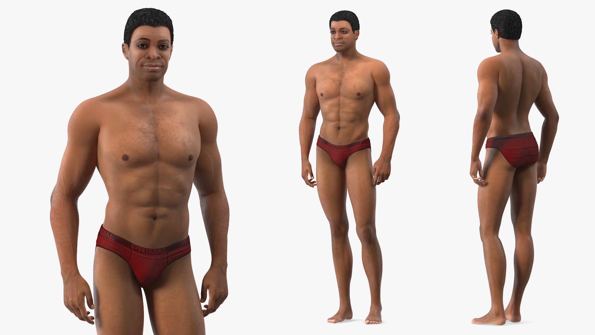 3D model Light Skin Black Man