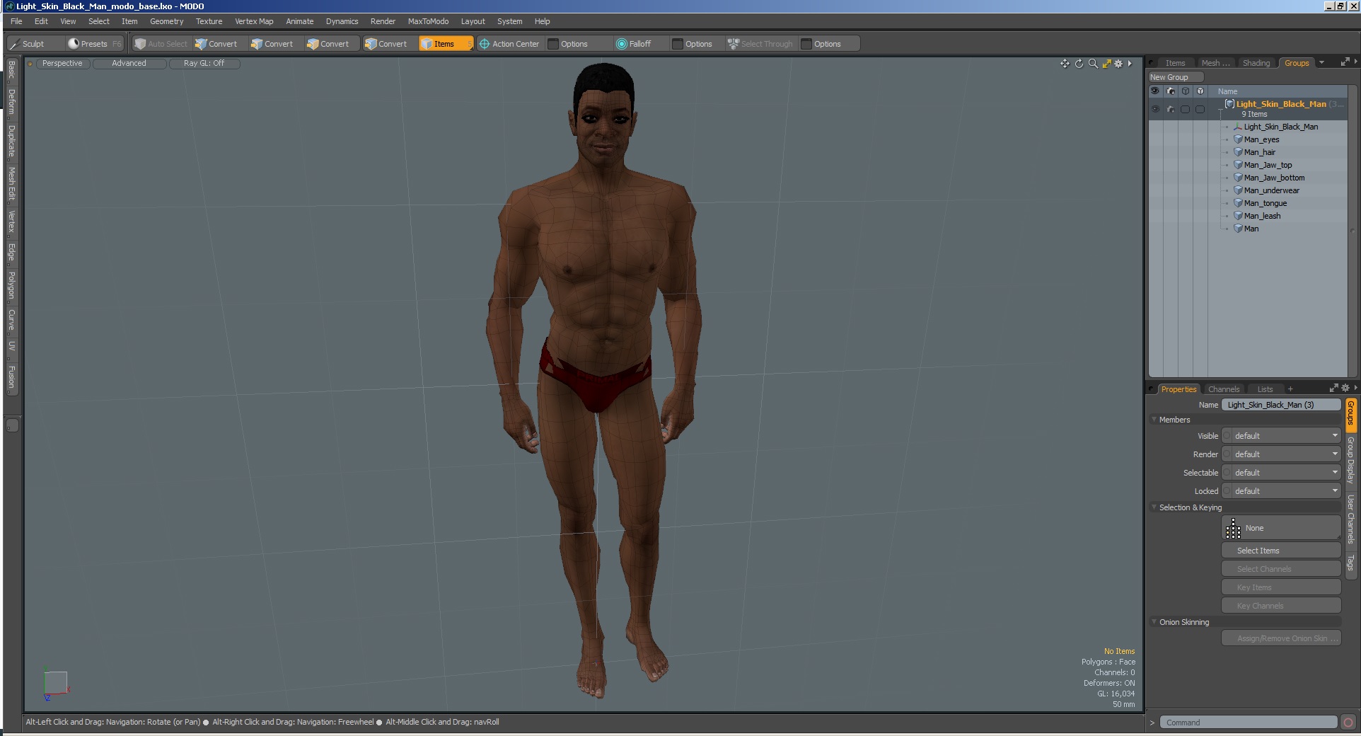 3D model Light Skin Black Man