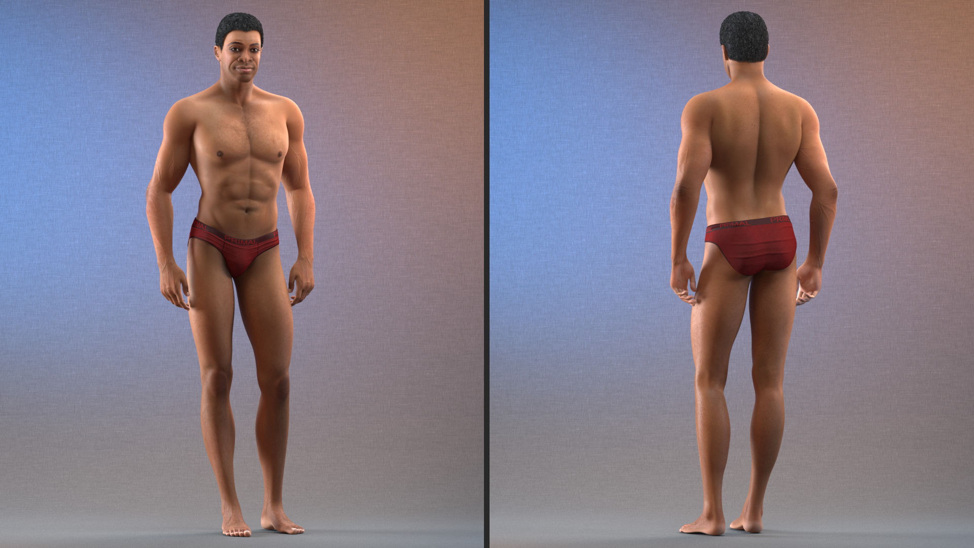 3D model Light Skin Black Man