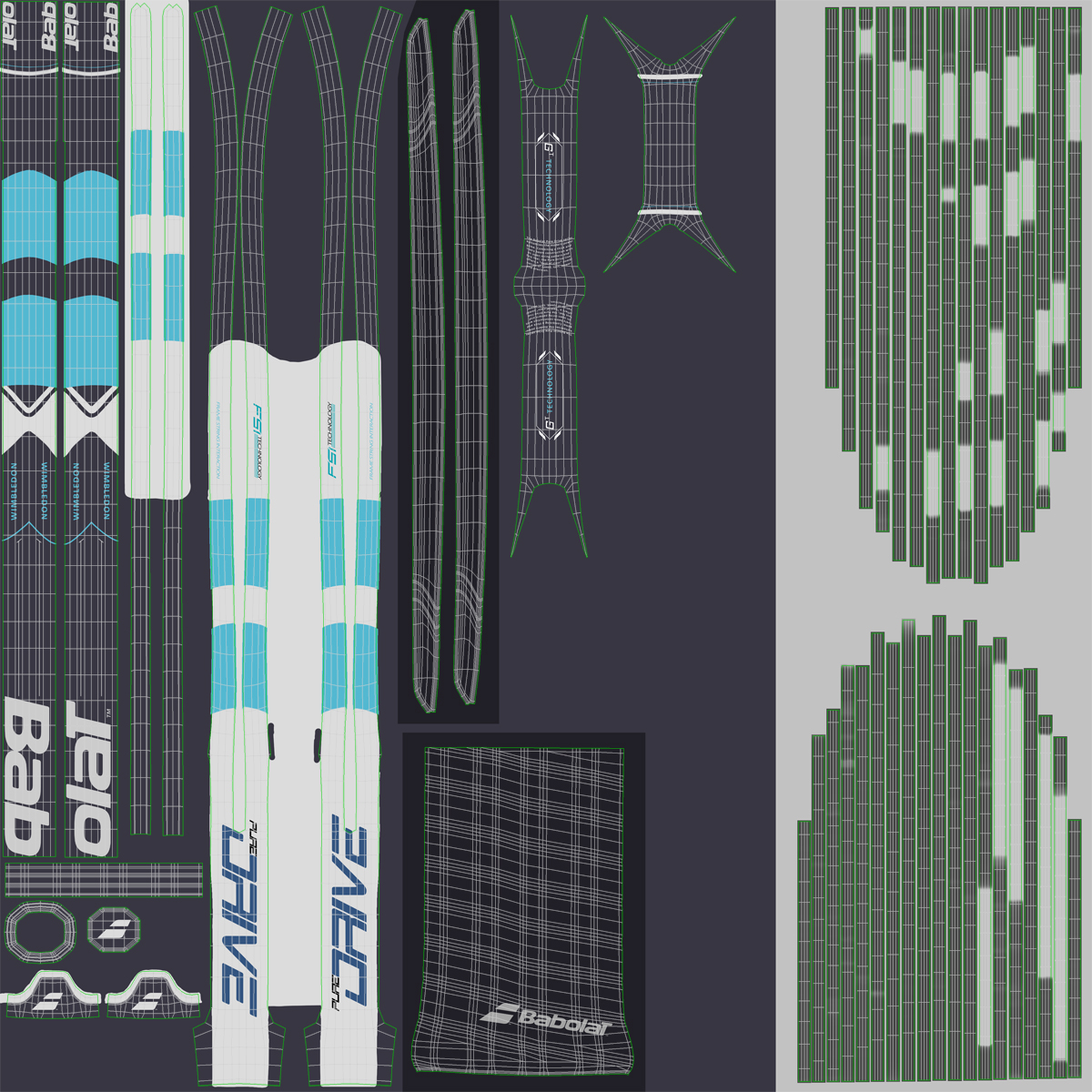 3D Tennis Racquet BABOLAT Pure Drive model