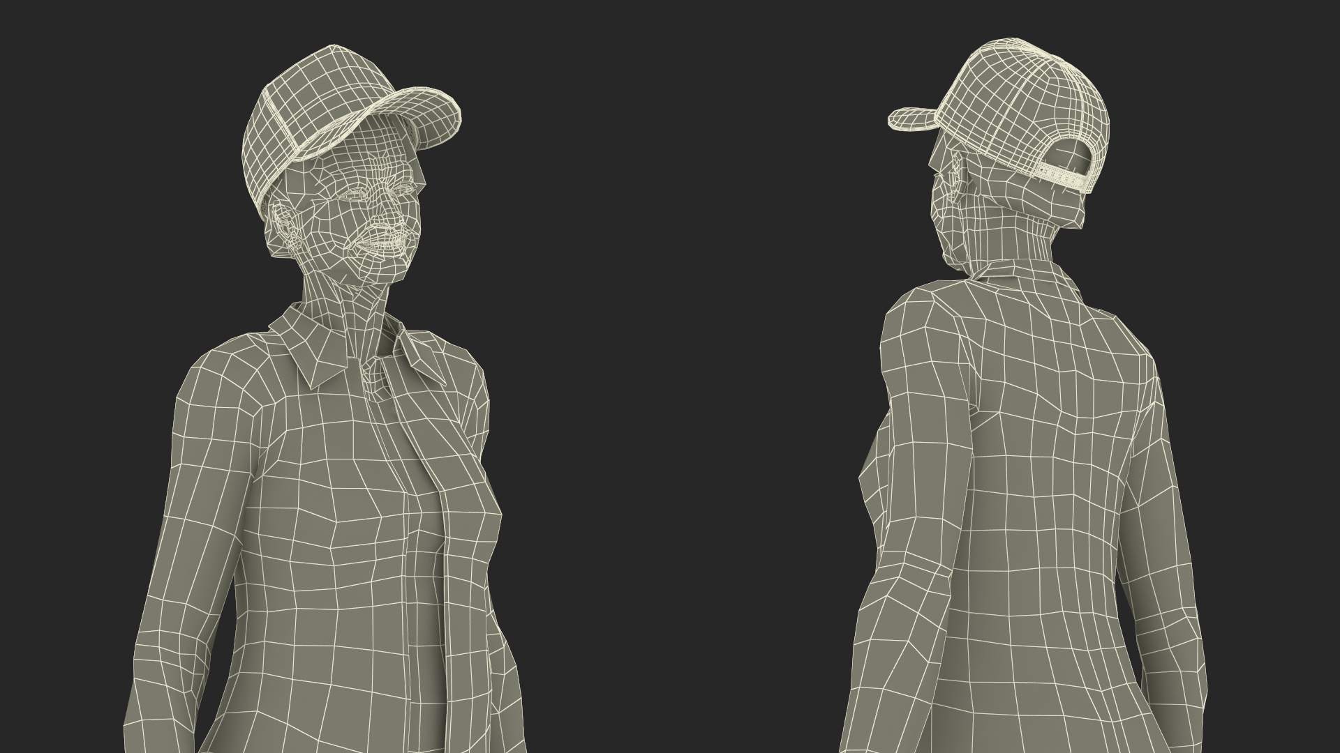 3D Chinese Grandma Everyday Style in Trump Hat model