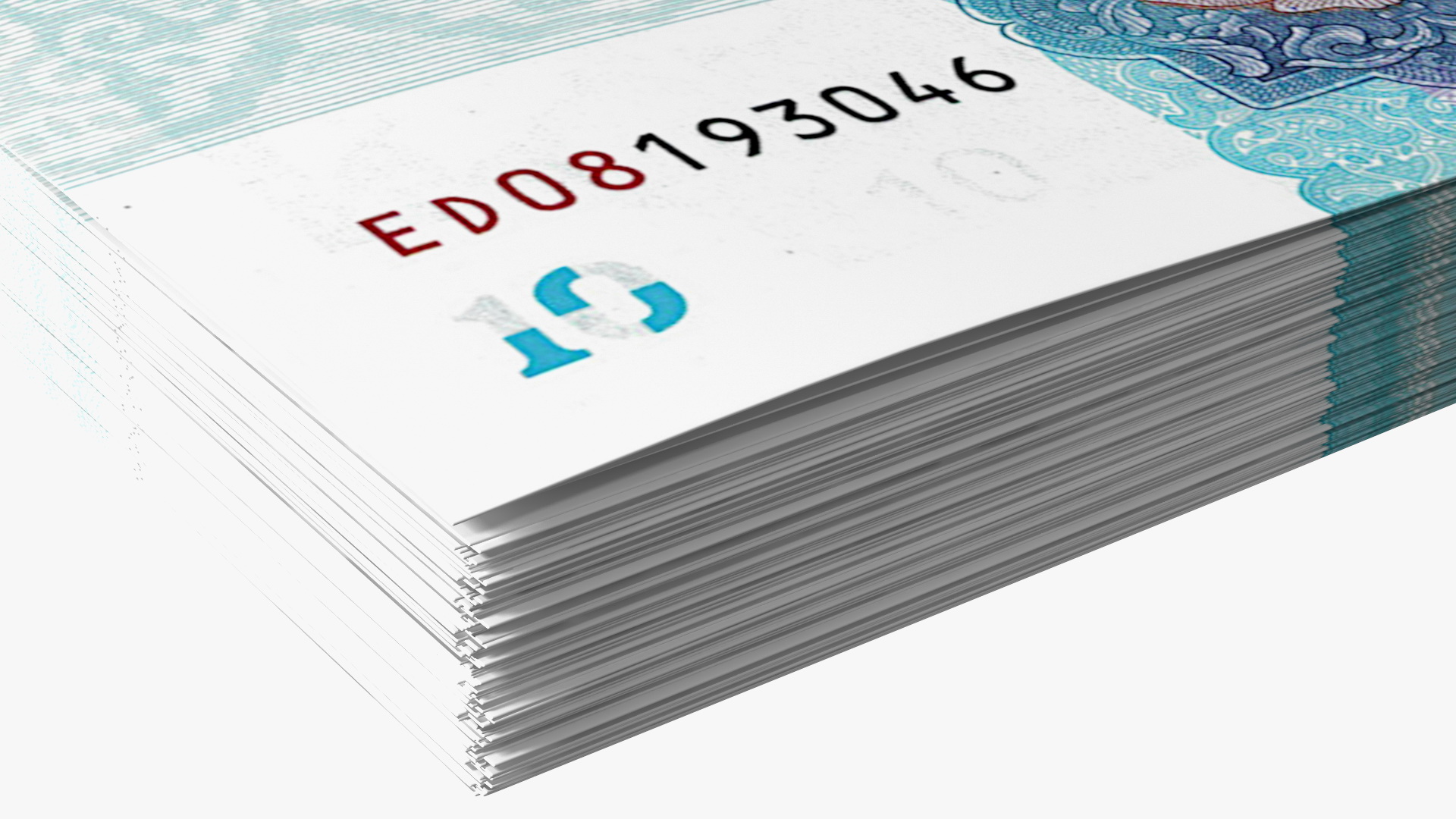 3D Pack of Chinese 10 Yuan 2019 Banknotes model