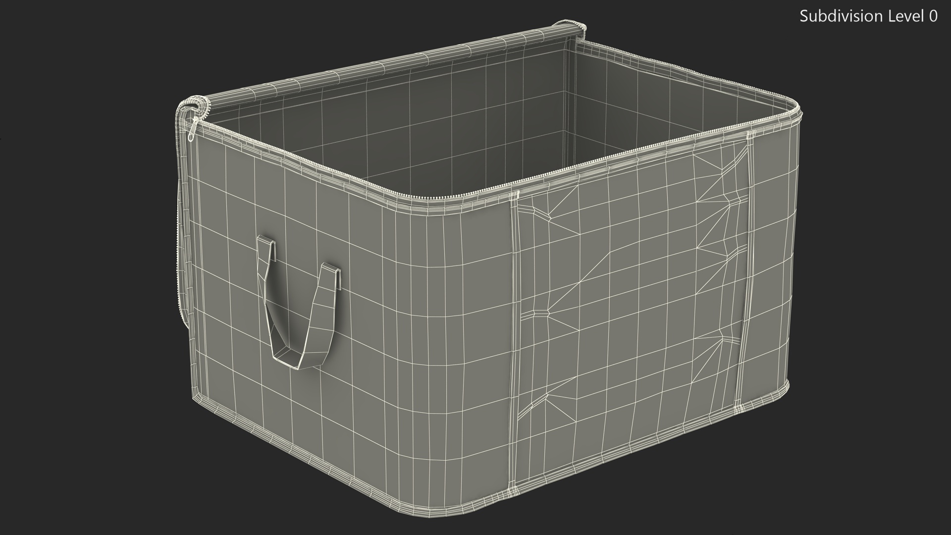 3D Windowed Storage Bin Grey Empty Open