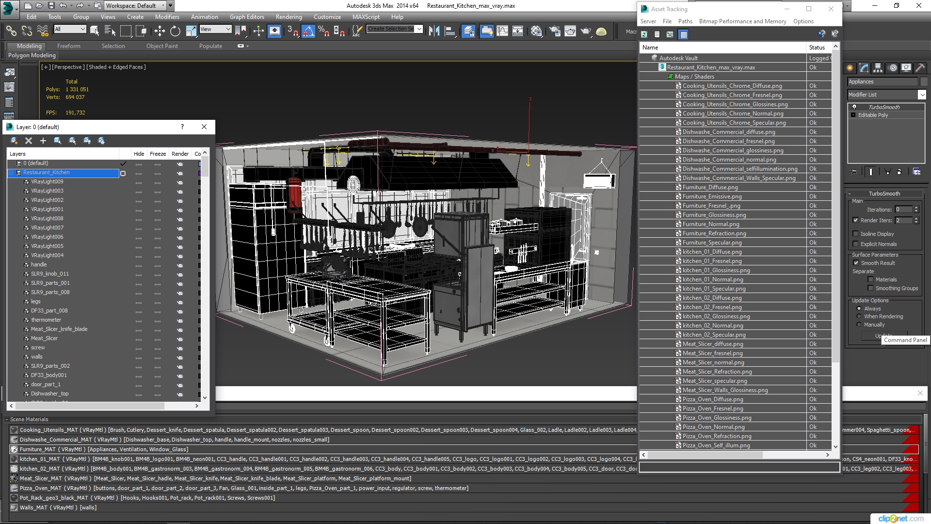 3D Restaurant Kitchen model