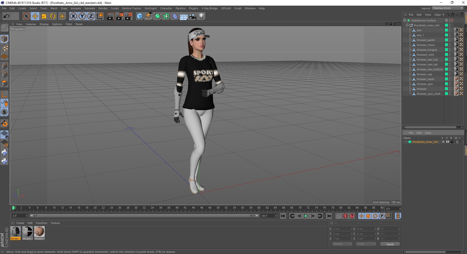 3D model Prosthetic Arms Girl