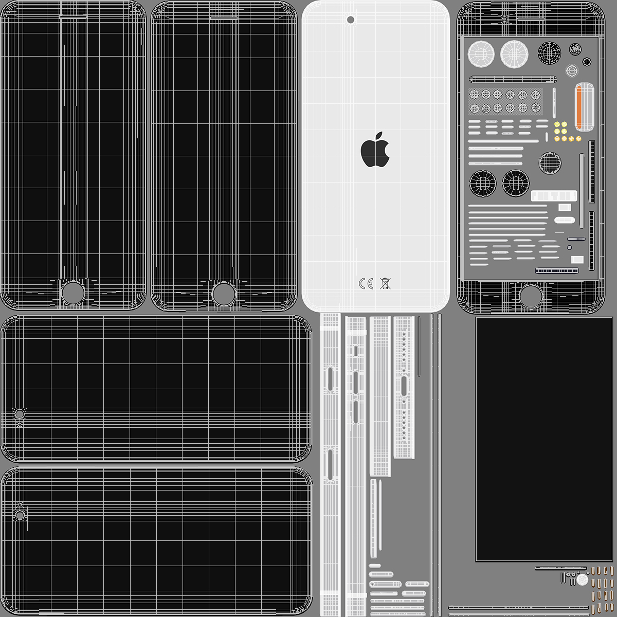 3D model iPhone SE 2022 White