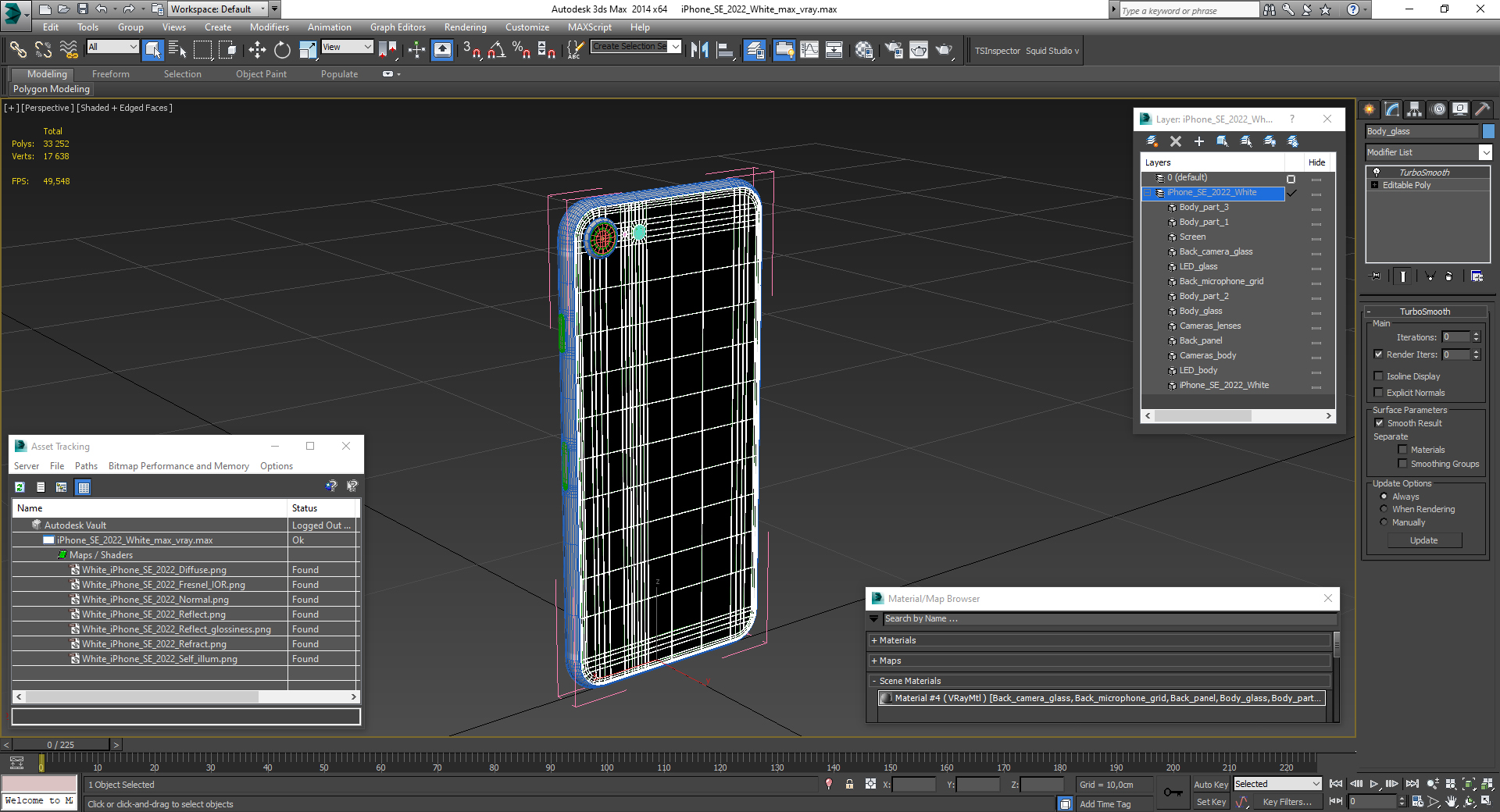 3D model iPhone SE 2022 White