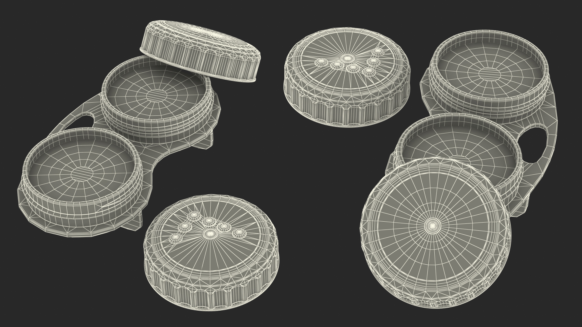 Screw Top Contact Lens Case 3D