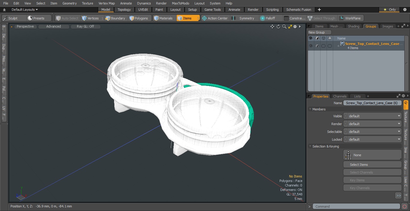 Screw Top Contact Lens Case 3D