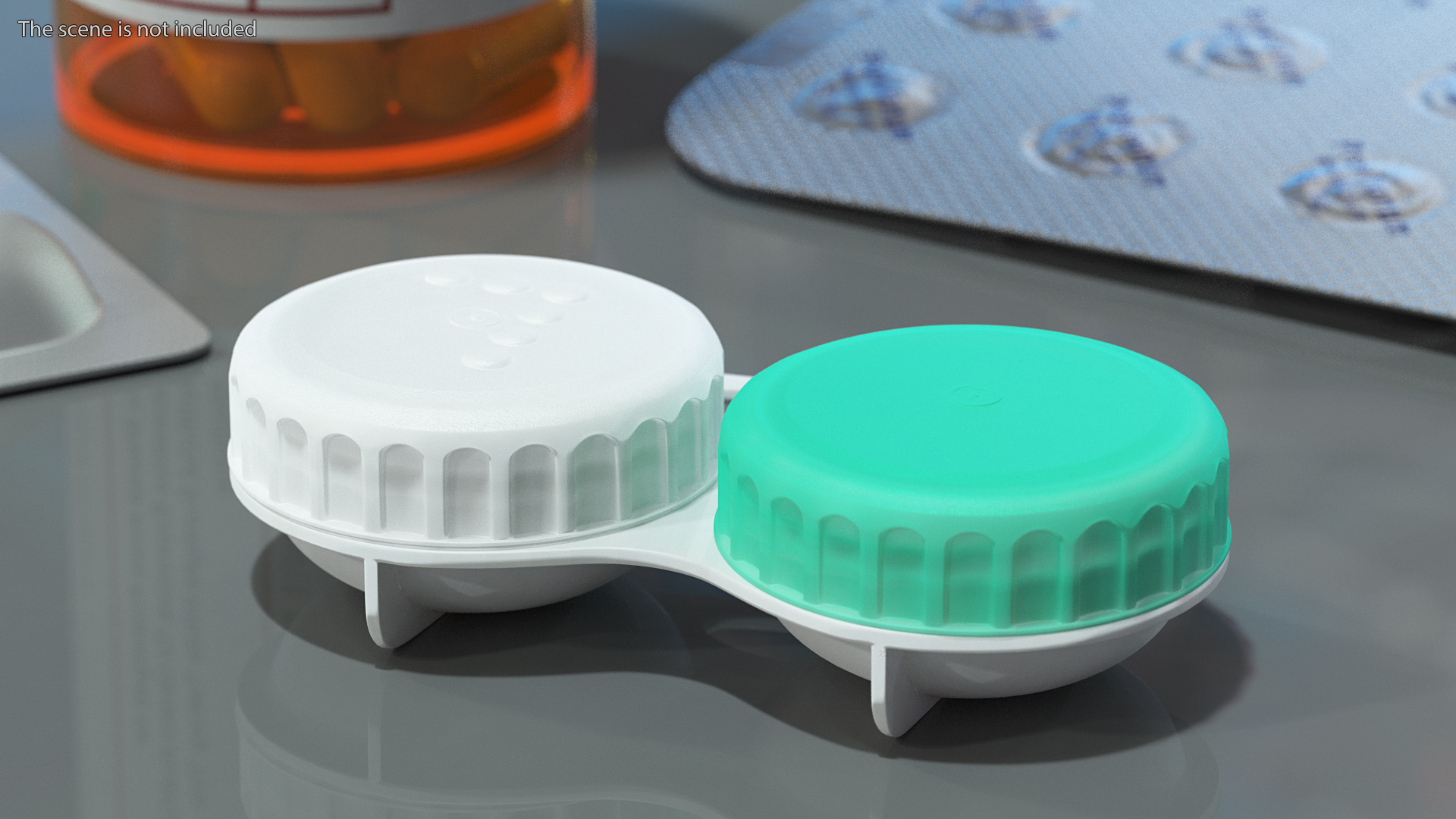 Screw Top Contact Lens Case 3D