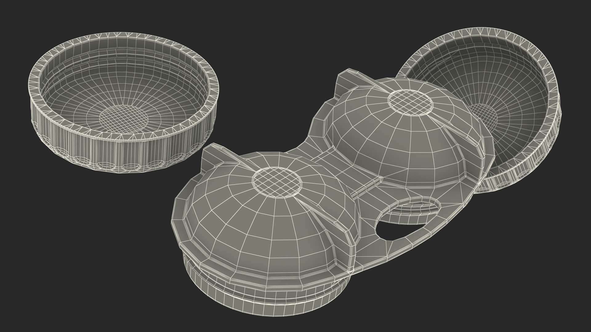 Screw Top Contact Lens Case 3D