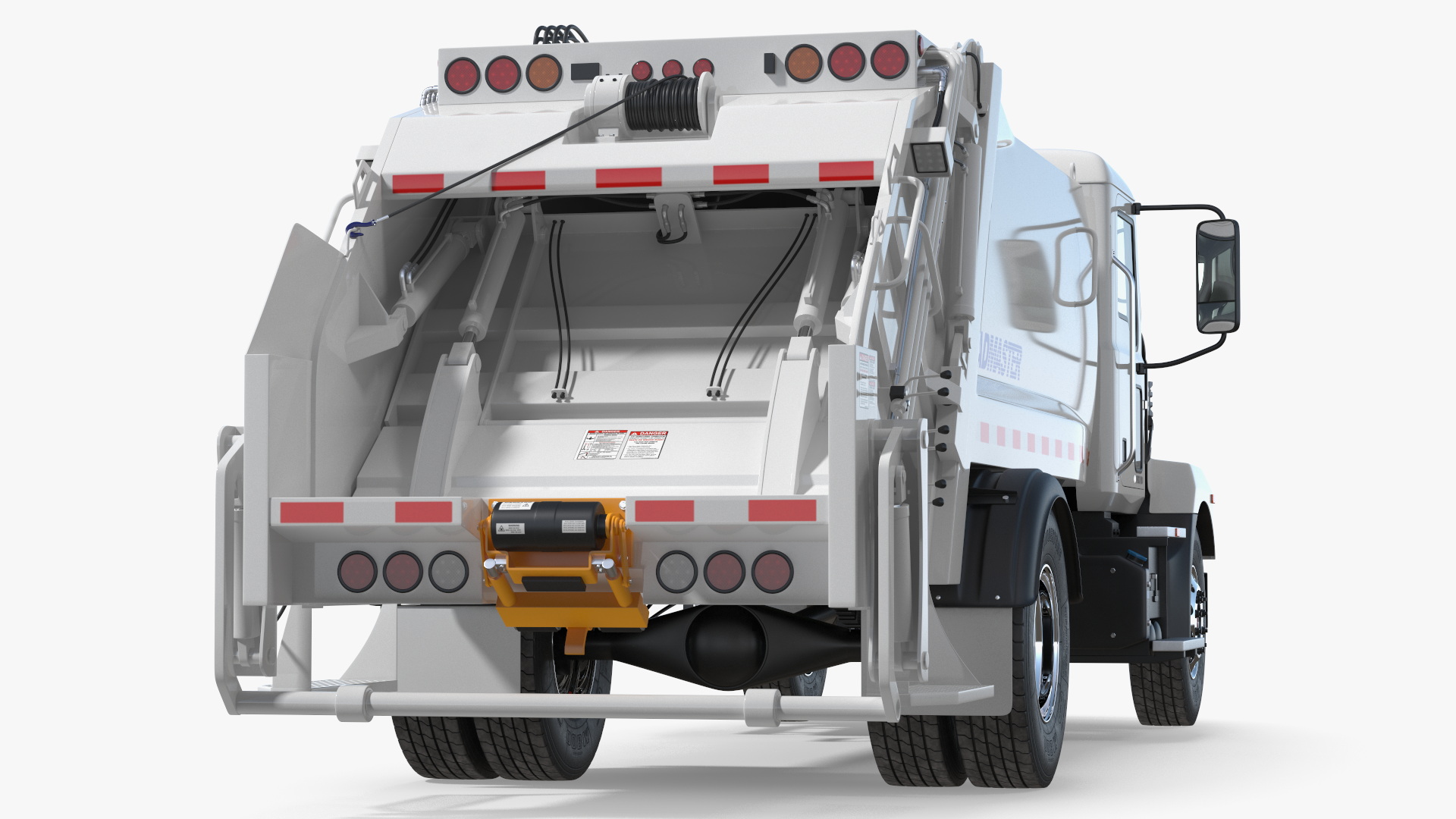 3D Mack MD6 Medium-Duty Garbage Truck Rigged