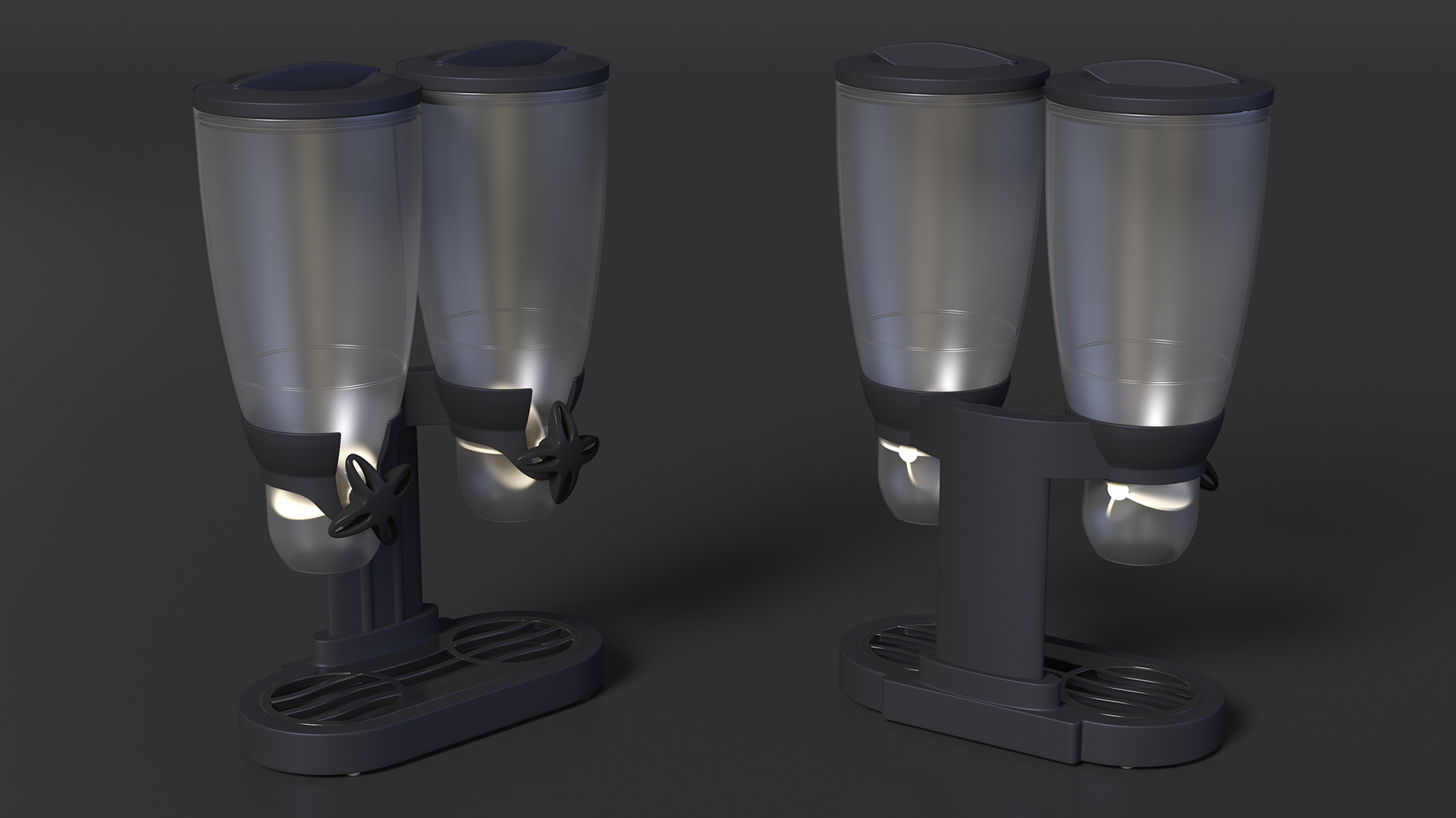 Cereal Dual Dispensers Empty Black 3D model