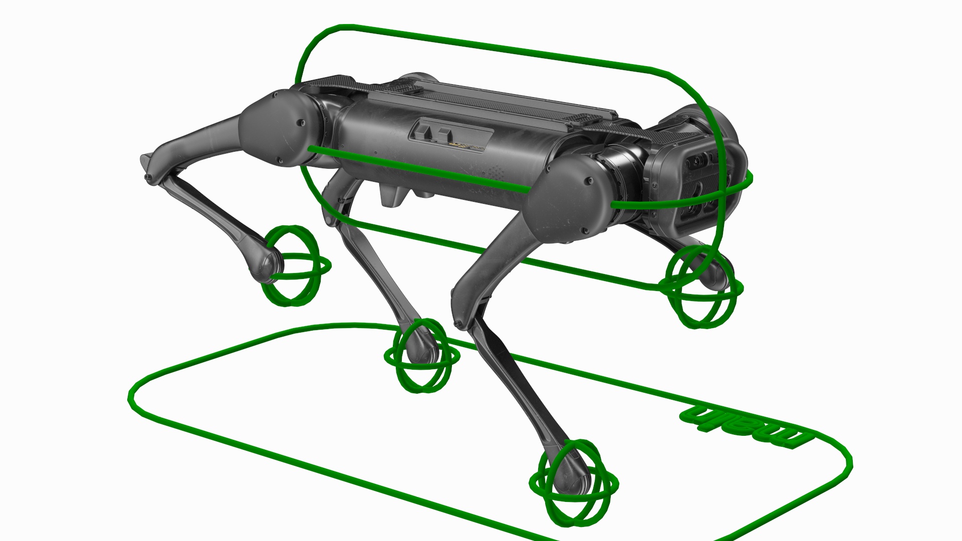 3D model Dirty Robot Dog Aliengo Rigged