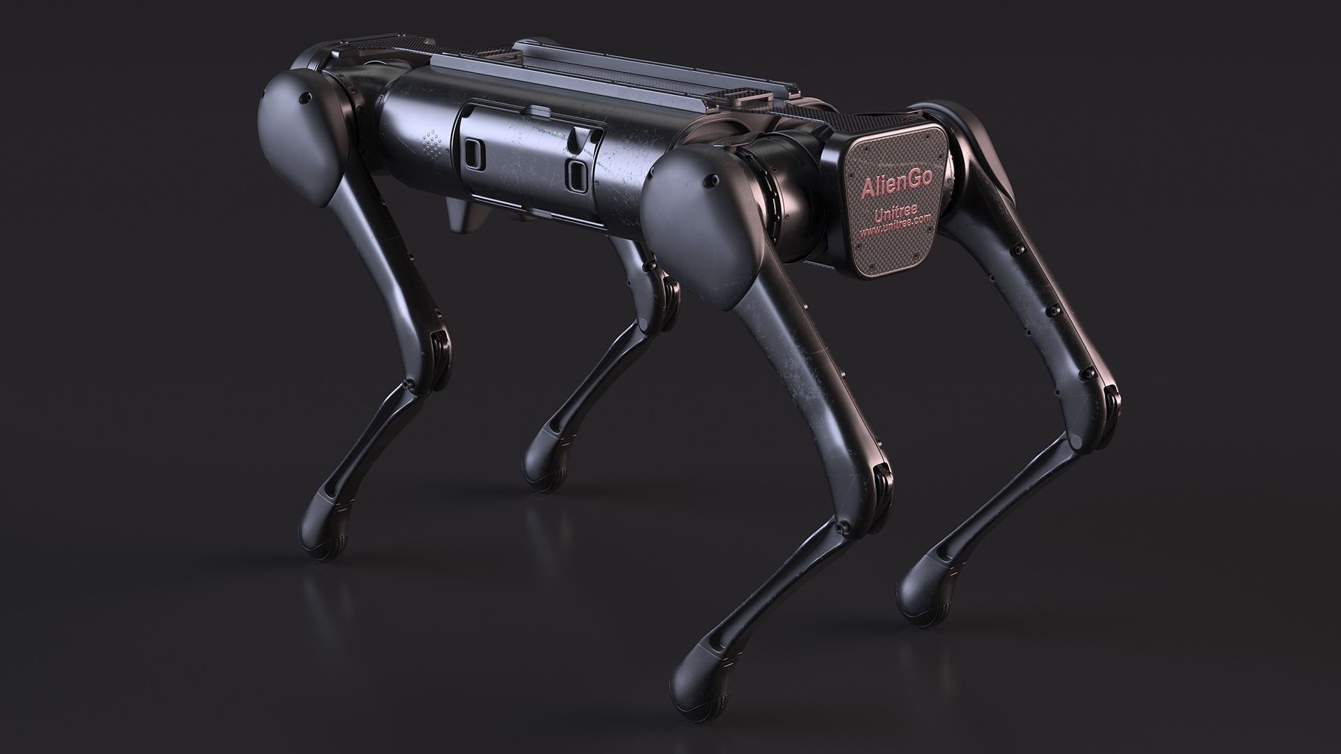 3D model Dirty Robot Dog Aliengo Rigged