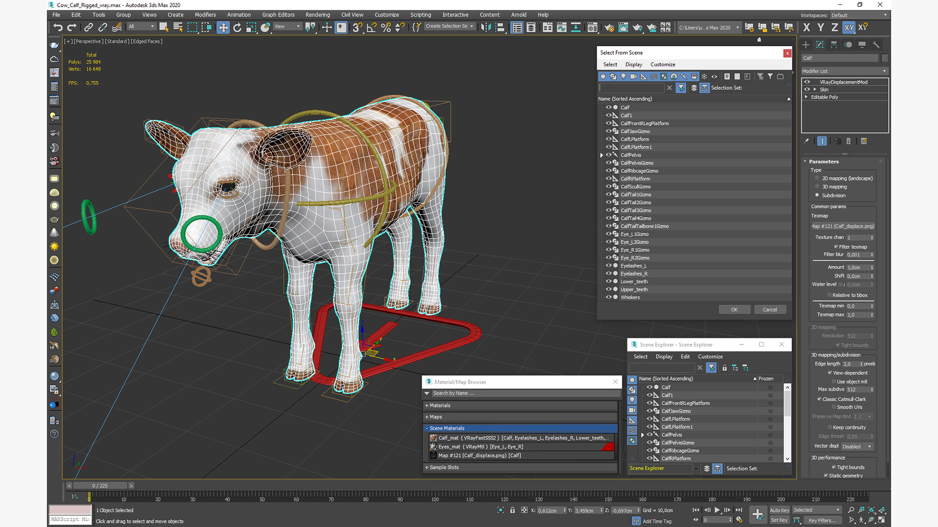 3D model Cow Calf Rigged