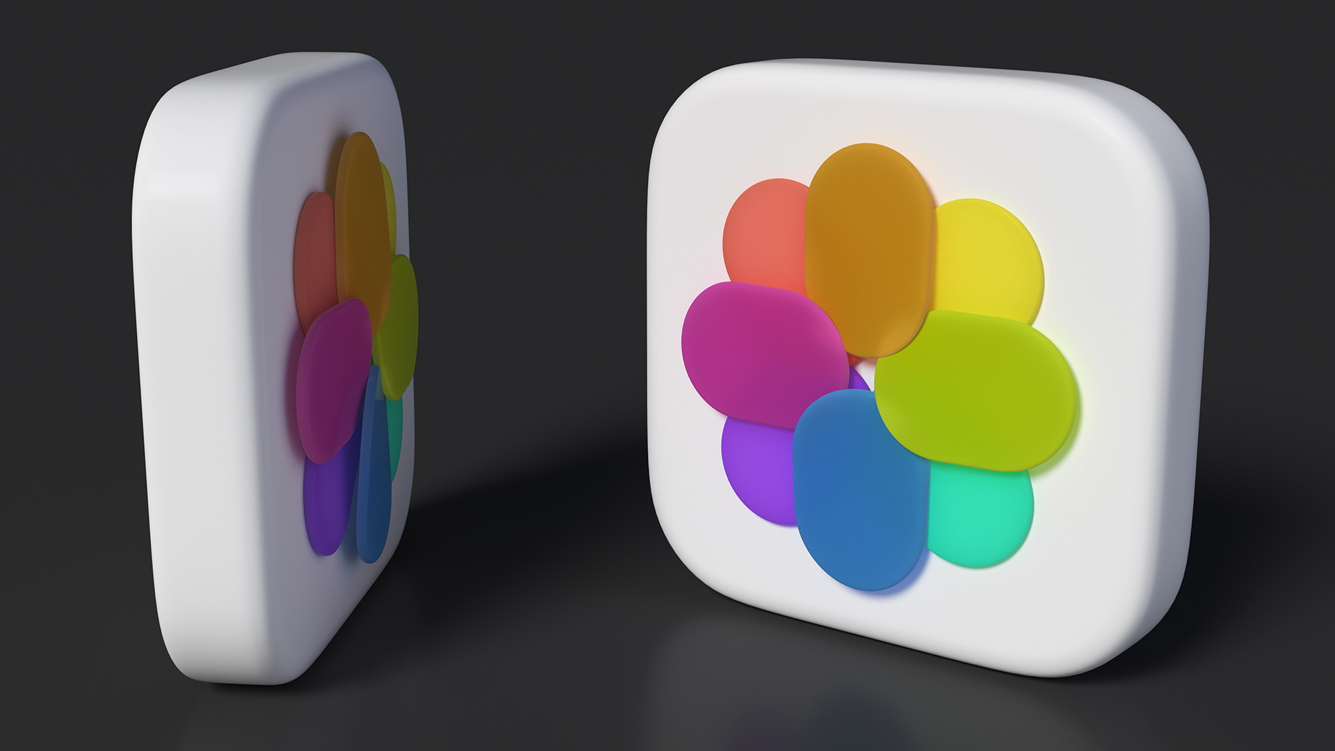 iPhone iOS Photos Icon 3D