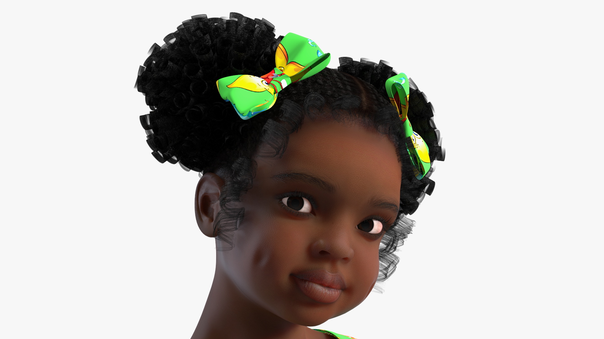 Standing Inflatable Circle Black Girl Child Swimsuit 3D
