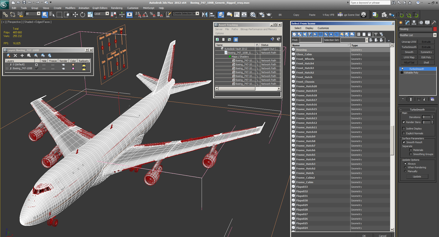 3D model Boeing 747 100B Generic Rigged