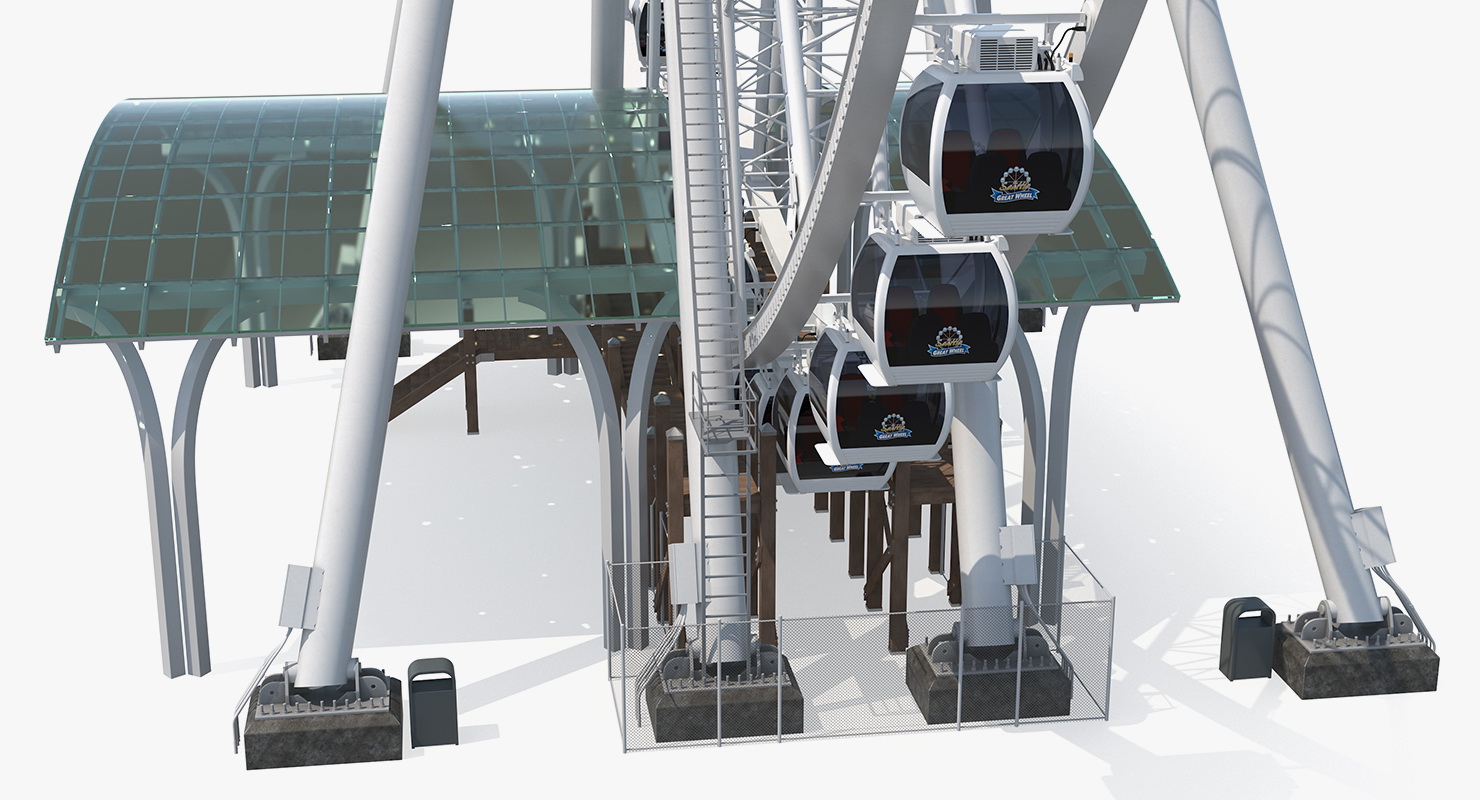 3D Seattle Great Ferris Wheel Rigged model