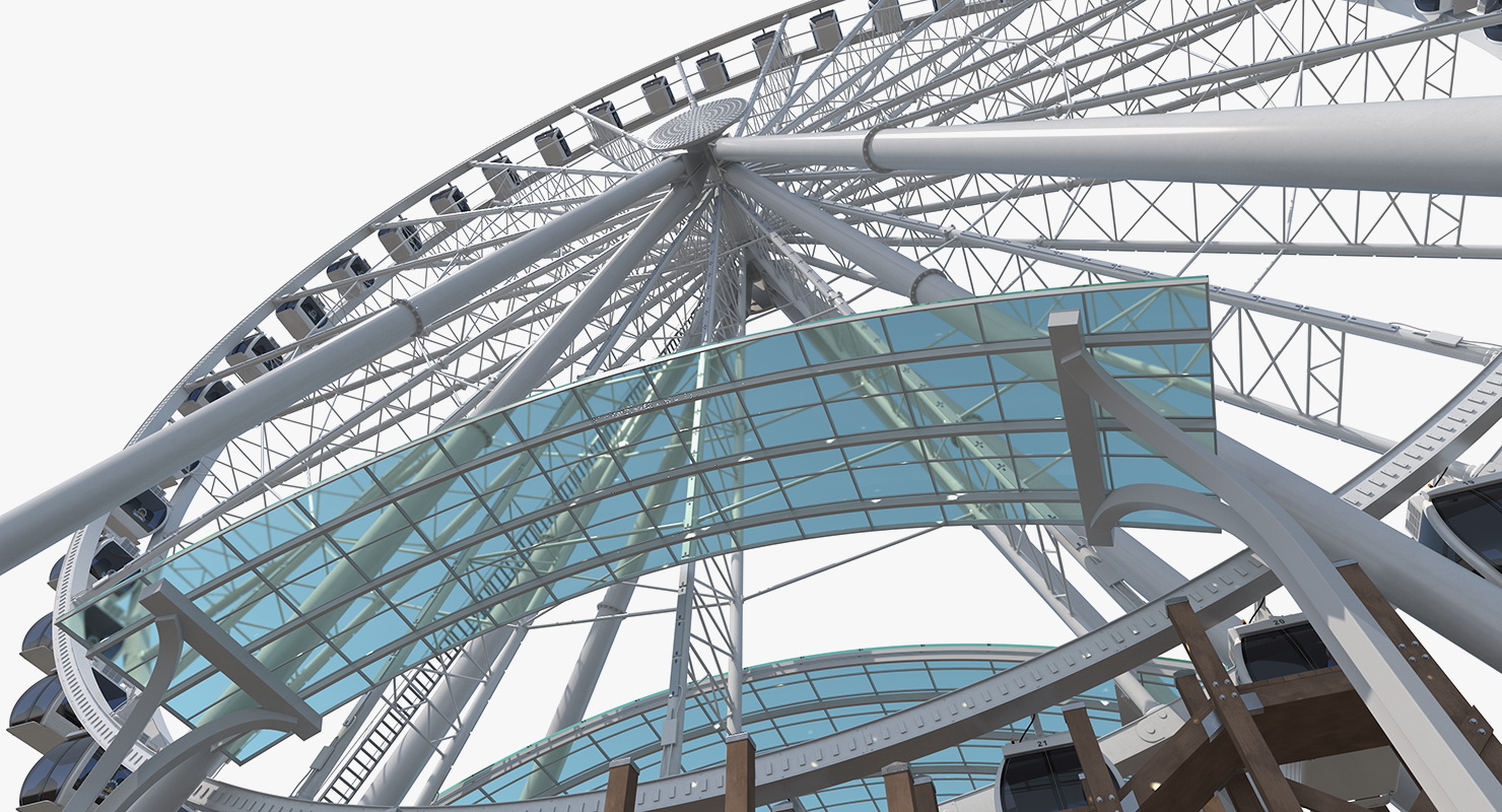 3D Seattle Great Ferris Wheel Rigged model