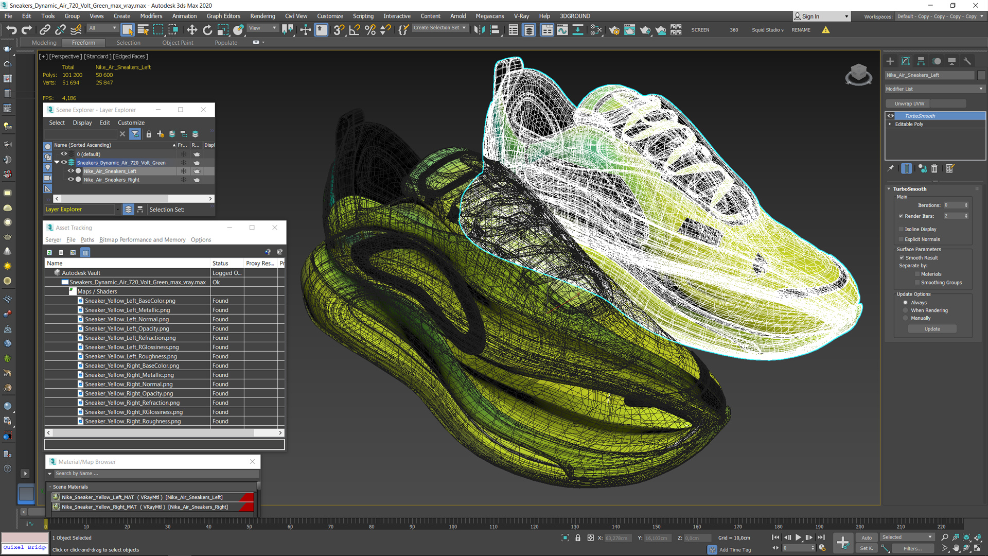 3D model Sneakers Dynamic Air 720 Volt Green