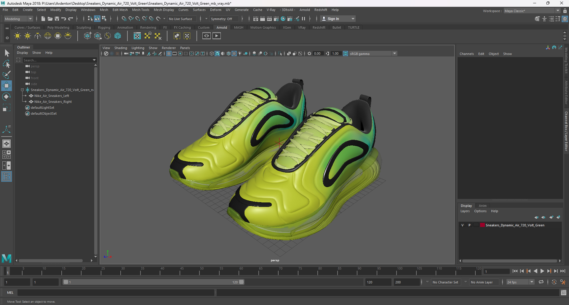 3D model Sneakers Dynamic Air 720 Volt Green