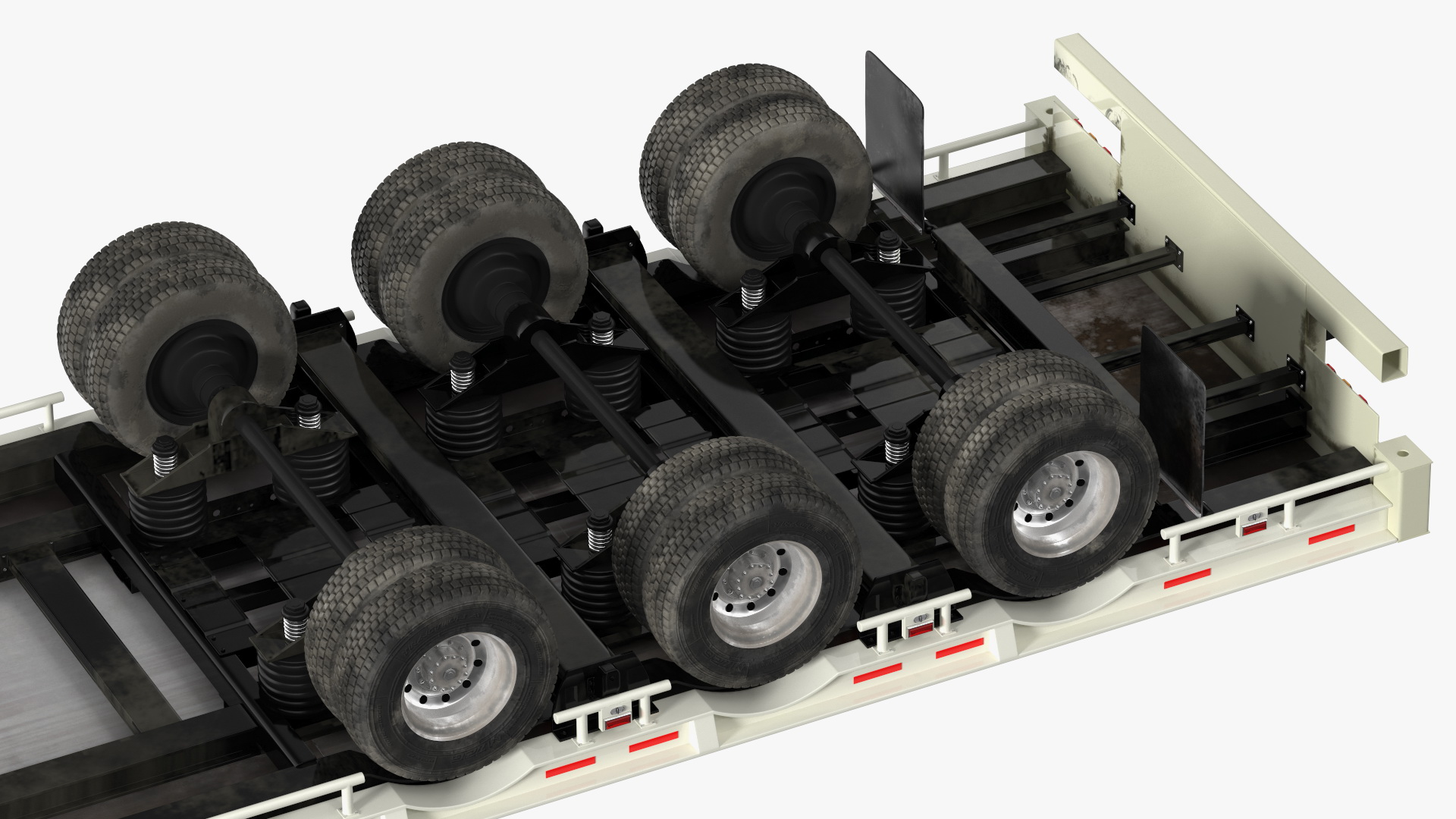 Kenworth Truck with Single Drop Tri Axle Extendable Trailer 3D model