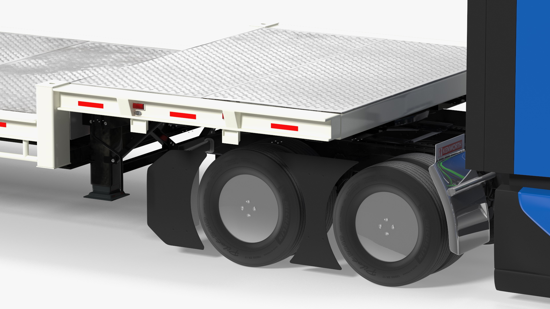 Kenworth Truck with Single Drop Tri Axle Extendable Trailer 3D model