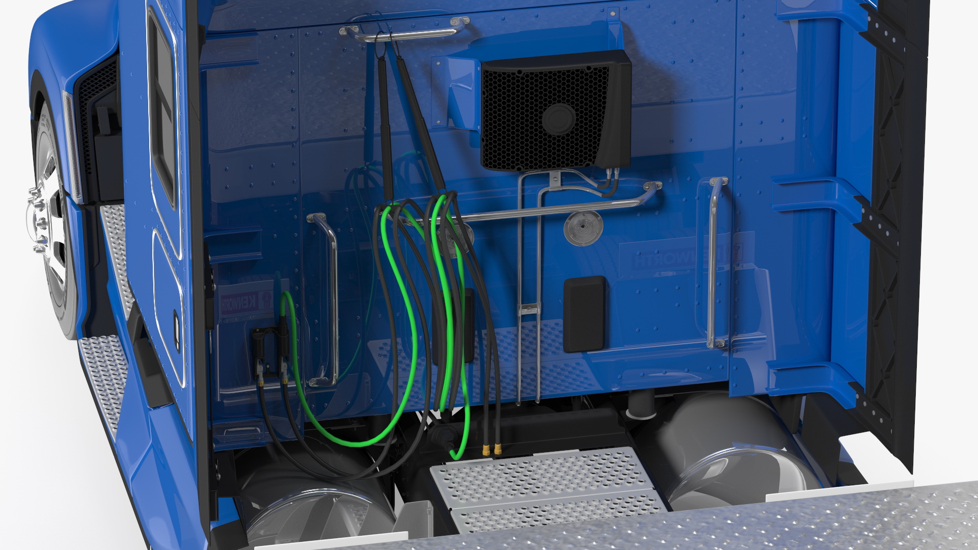 Kenworth Truck with Single Drop Tri Axle Extendable Trailer 3D model
