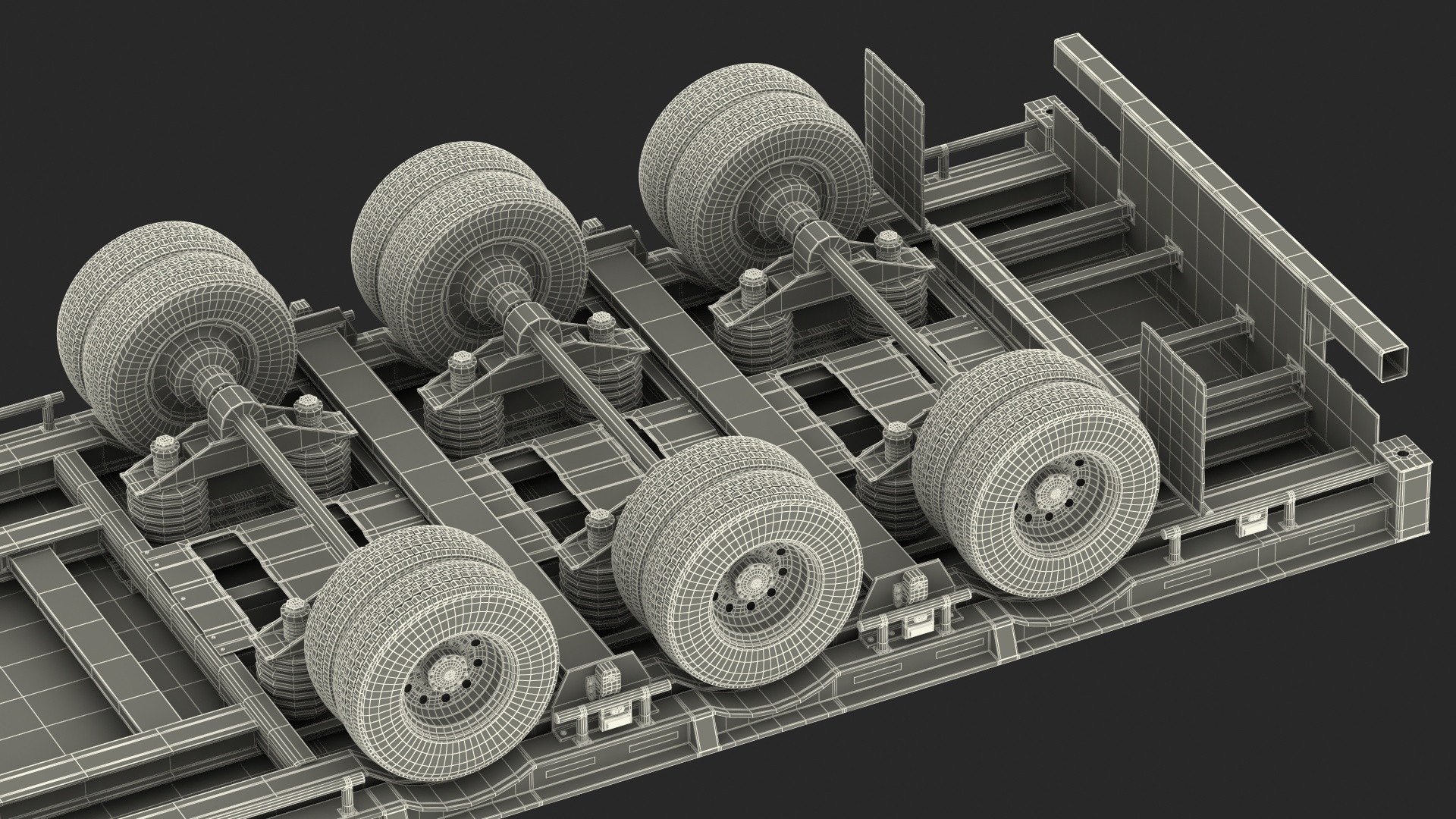 Kenworth Truck with Single Drop Tri Axle Extendable Trailer 3D model