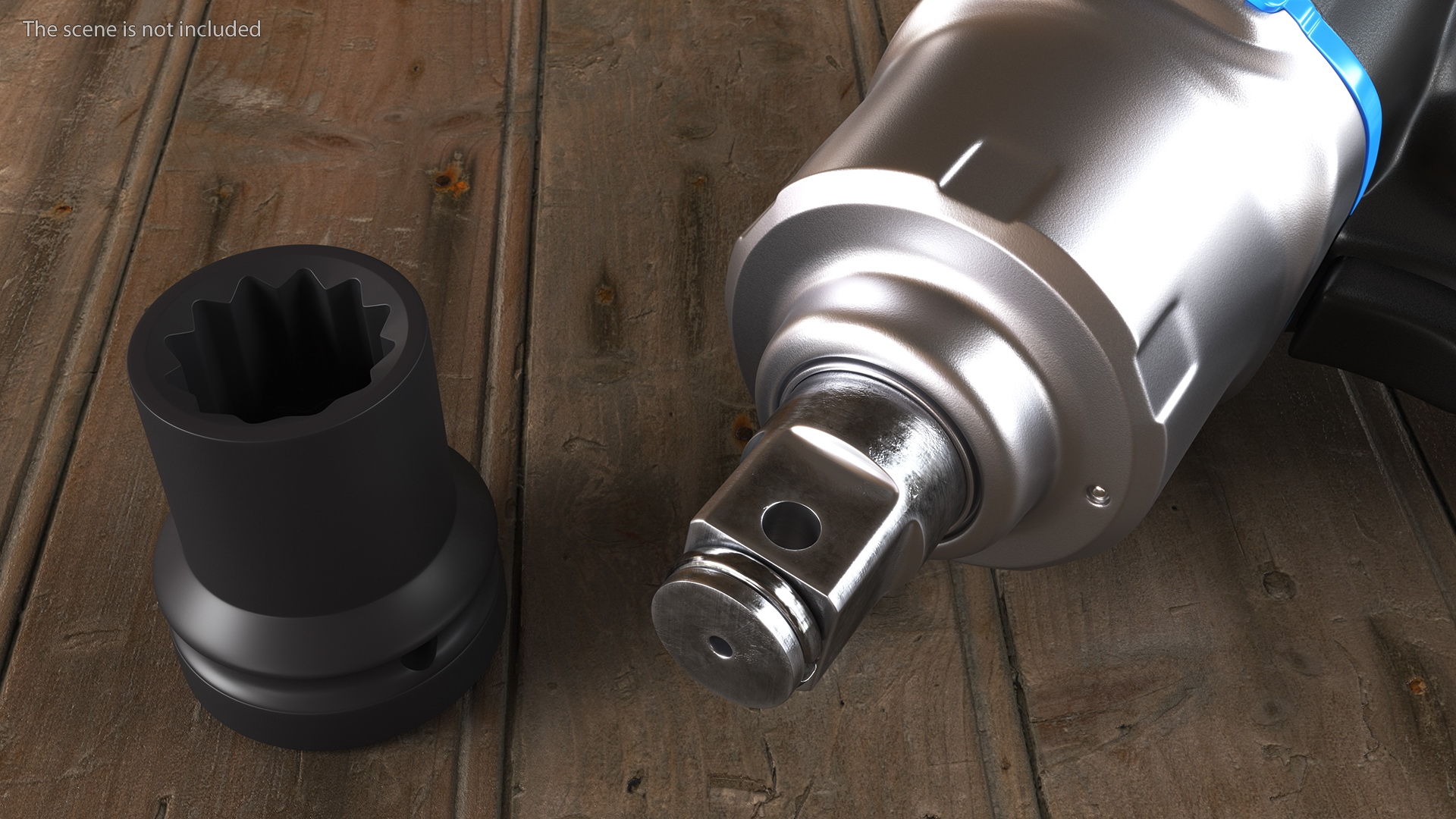 Air Impact Wrench with Wrench Head 3D model