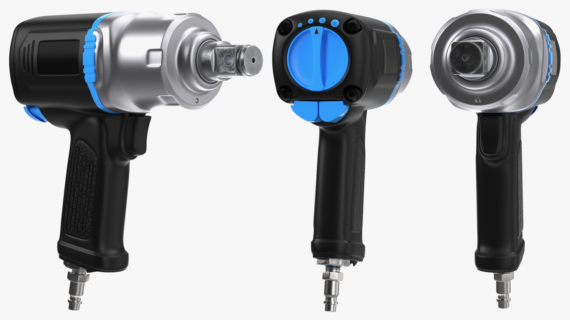 Air Impact Wrench with Wrench Head 3D model